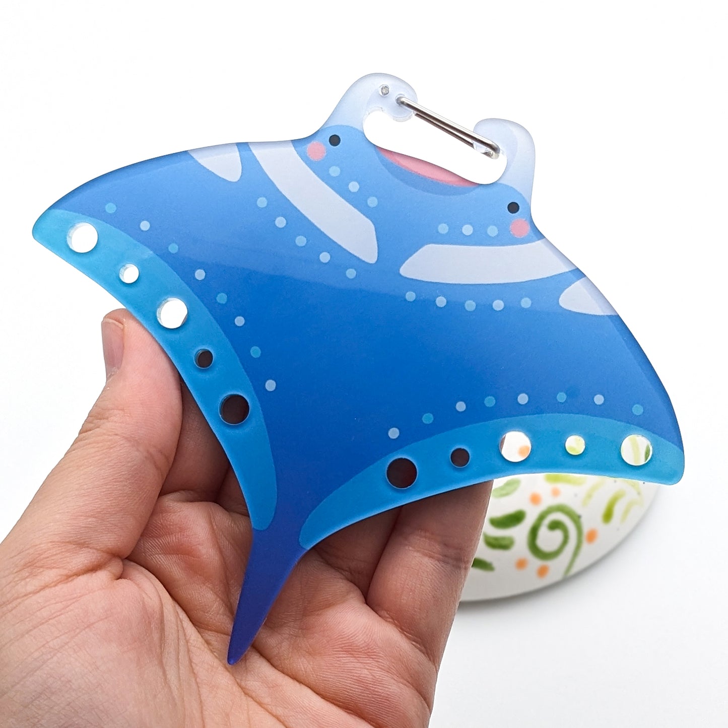 Kailua the Manta Ray - Acrylic Carabiner