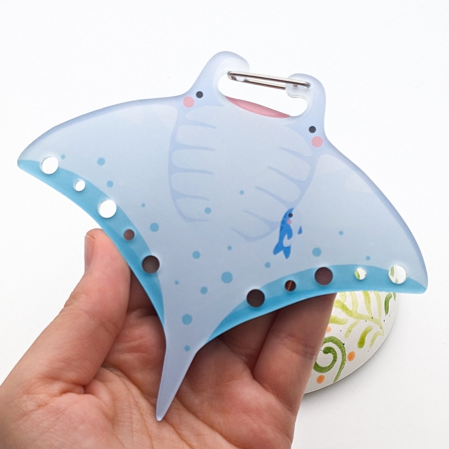 Kailua the Manta Ray - Acrylic Carabiner