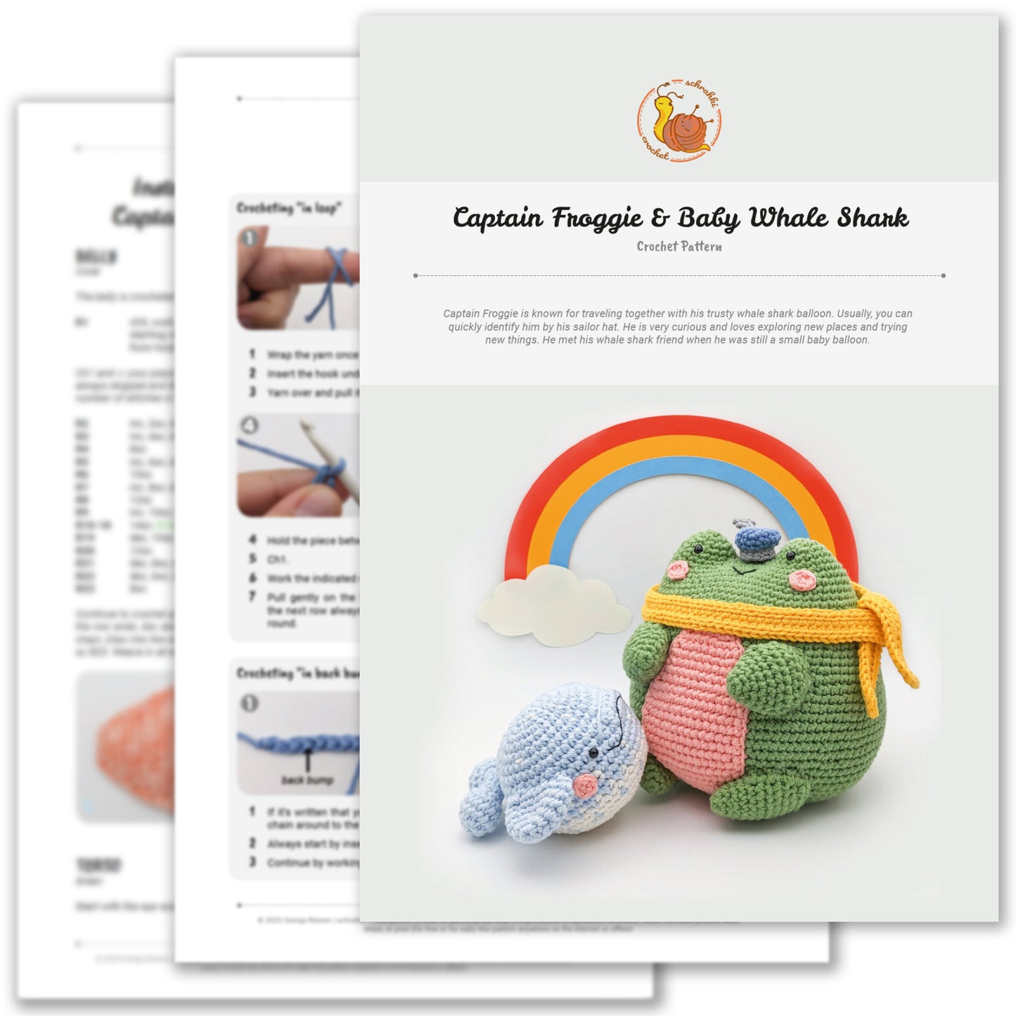Captain Froggie & Baby Walhai - Digitale Häkelanleitung