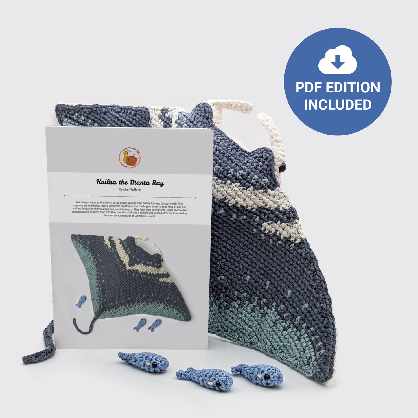 Kailua the Manta Ray - Physical Crochet Pattern