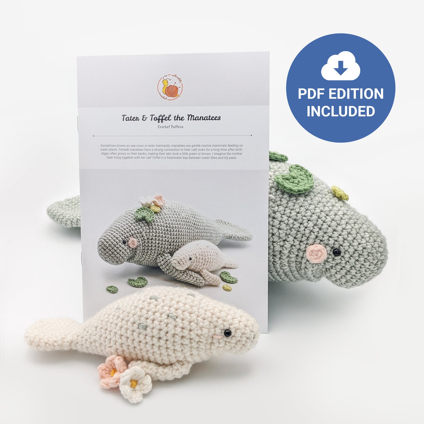 Tater & Toffel the Manatees - Physical Crochet Pattern