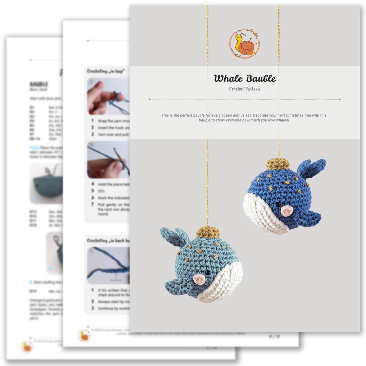 Walkugel Weihnachtsbundle - Häkelanleitung, Maschenmarkierer & Sticker