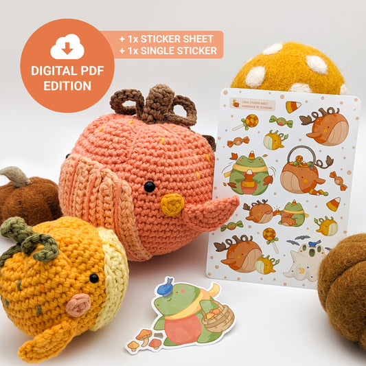 Whalekins Fall Bundle - Digital Crochet Pattern & Stickers