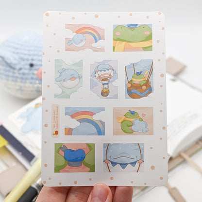 Captain Froggie & Walhaiballon: Briefmarken - Vinyl Stickerbogen