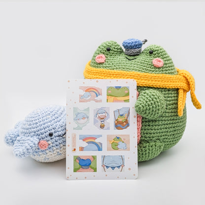 Captain Froggie & Walhaiballon: Briefmarken - Vinyl Stickerbogen