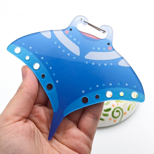 Kailua the Manta Ray - Acrylic Carabiner