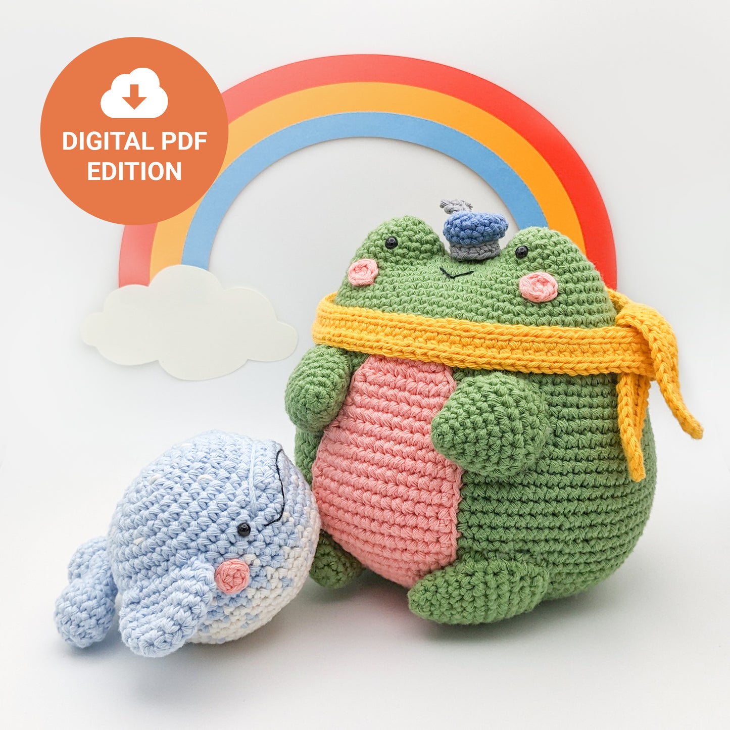 Captain Froggie & Baby Whale Shark - Digital Crochet Pattern