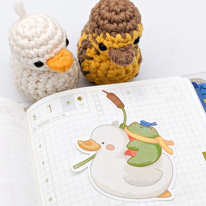 Captain Froggie: Duckling Rider - Vinyl Sticker