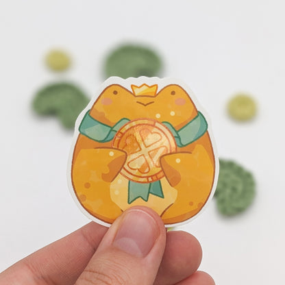 Golden Froggie Coin - Vinyl Sticker