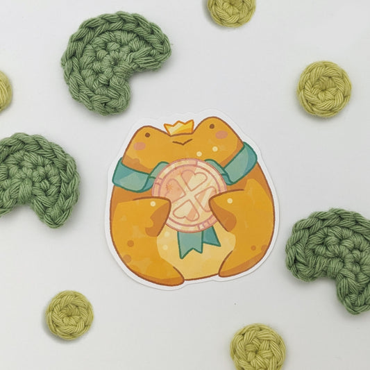 Golden Froggie Coin - Vinyl Sticker