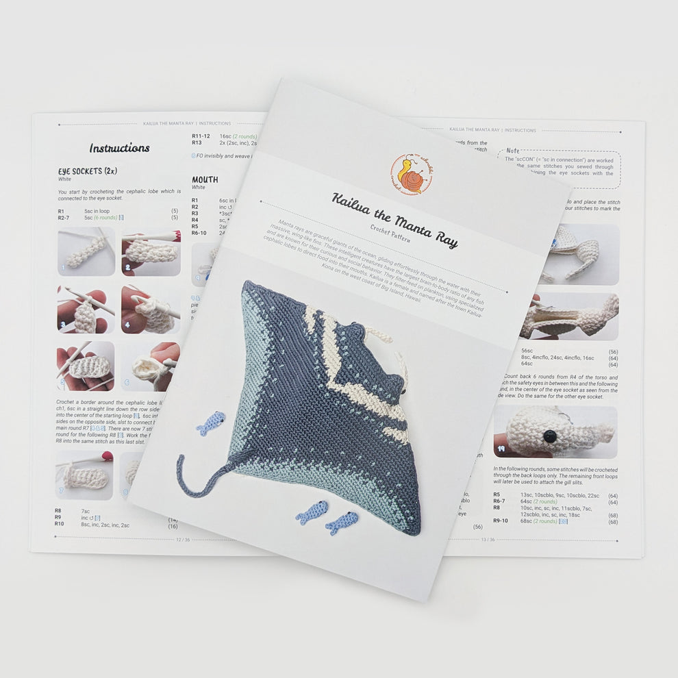 Kailua the Manta Ray - Physical Crochet Pattern – schrahki
