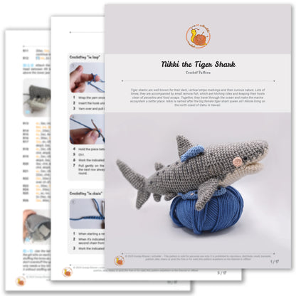 Nikki the Tiger Shark - Digital Crochet Pattern