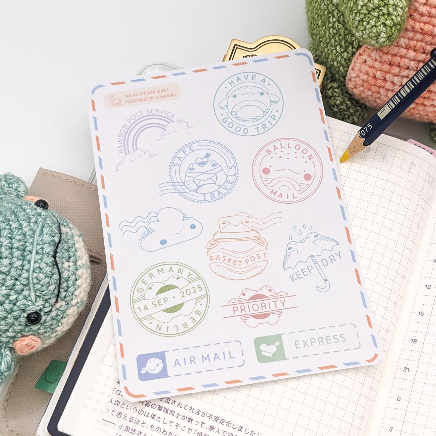Balloon Journey Postmarks - Washi Sticker Sheet