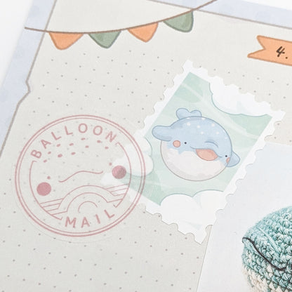 Balloon Journey Postmarks - Washi Sticker Sheet
