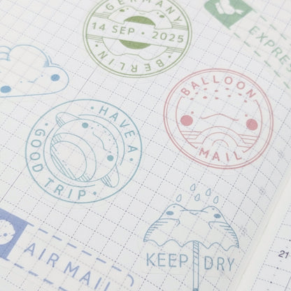 Balloon Journey Postmarks - Washi Sticker Sheet