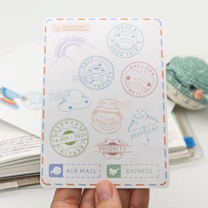 Balloon Journey Postmarks - Washi Sticker Sheet