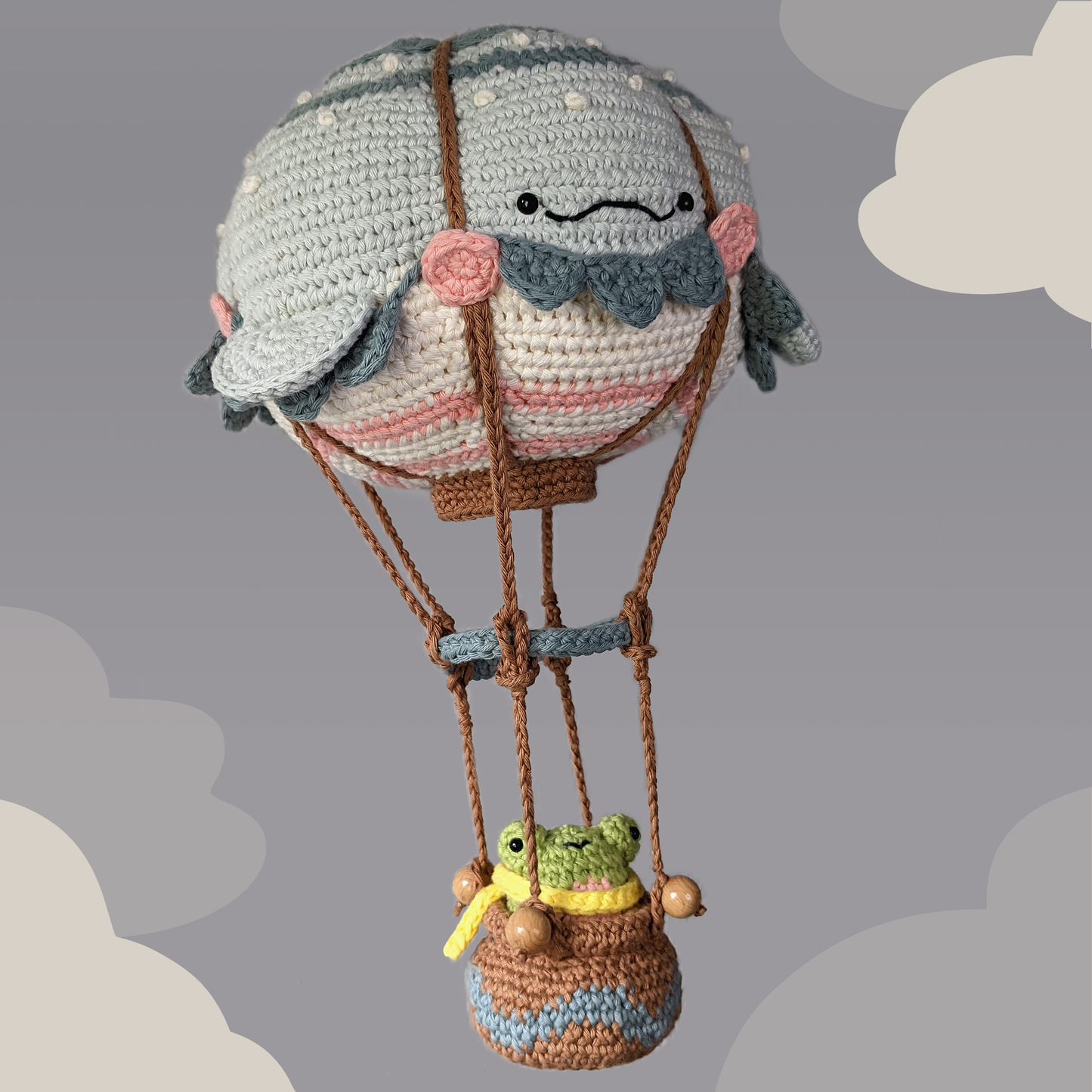 Walhai Ballon & Captain Froggie - Broschierte Häkelanleitung
