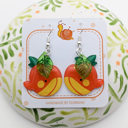 Whale Pumpkin - French Hook Earrings