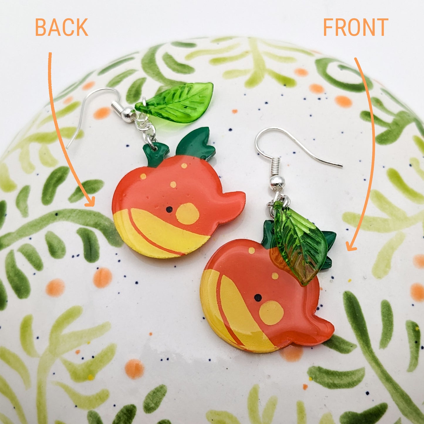 Whale Pumpkin - French Hook Earrings