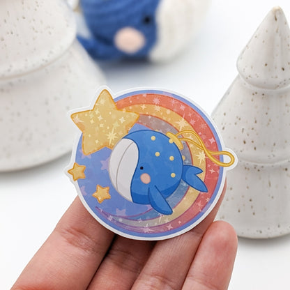 Whale Bauble: Shooting Star - Vinyl Sticker