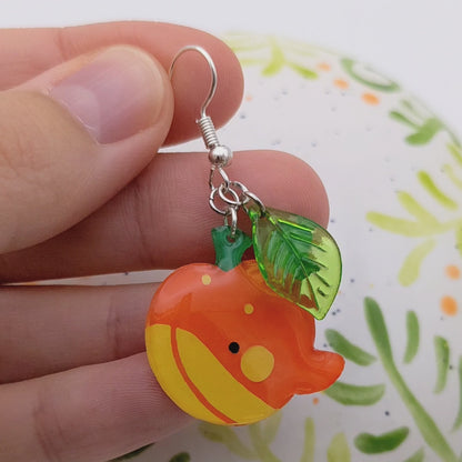 Whale Pumpkin - French Hook Earrings