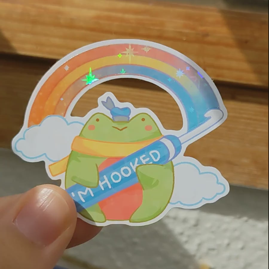 Captain Froggie: I'm hooked - Vinyl Sticker – schrahki