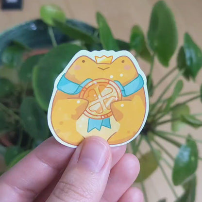Golden Froggie Coin - Vinyl Sticker
